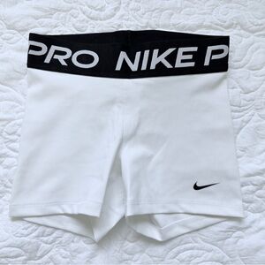 Nike Pro Dri-FIT White Shorts